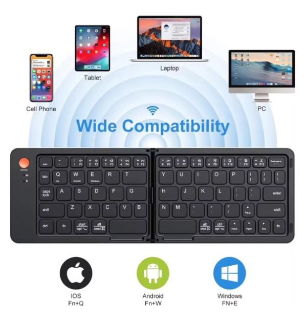 Ultra Slim Folding Pocket Bluetooth Keyboard - Image 4