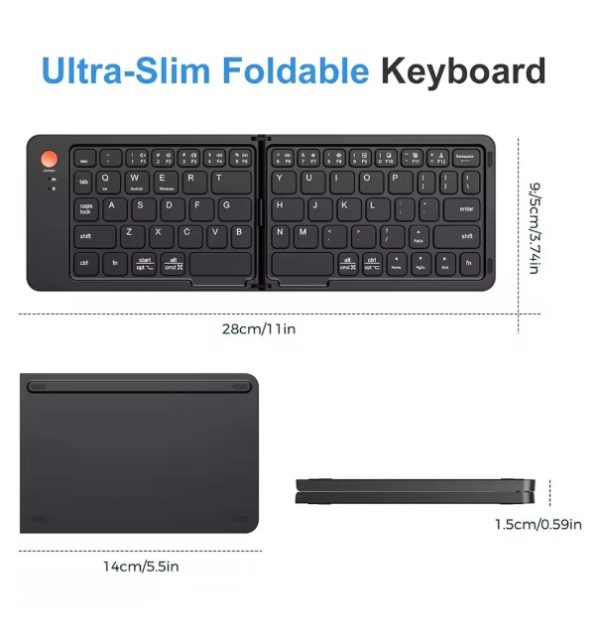 Ultra Slim Folding Pocket Bluetooth Keyboard